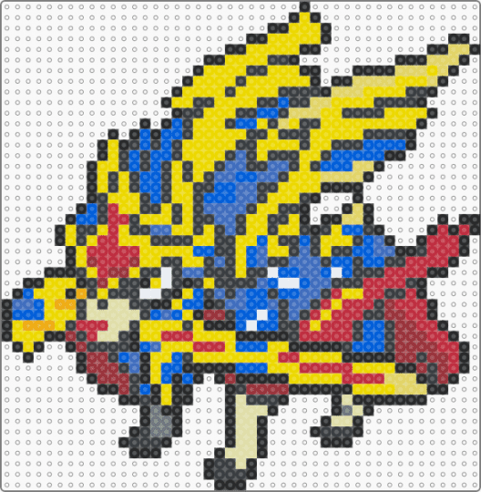 Zacian Crown Form (pokemon #0888) - yellow,red,blue,fuse bead,perler bead,pokemon,video games,zacian