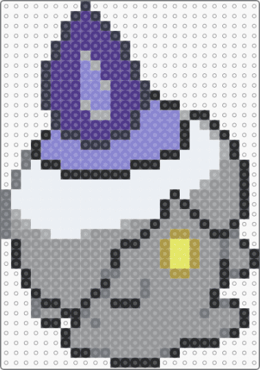 Pokemon- Litwick battle sprite - gray,purple