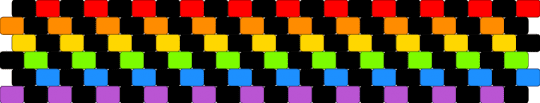 Rainbow (Small) - black, colorful, green, orange, pink