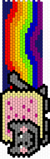 Nyan cat tie :3 - yellow,pink,gray,purple