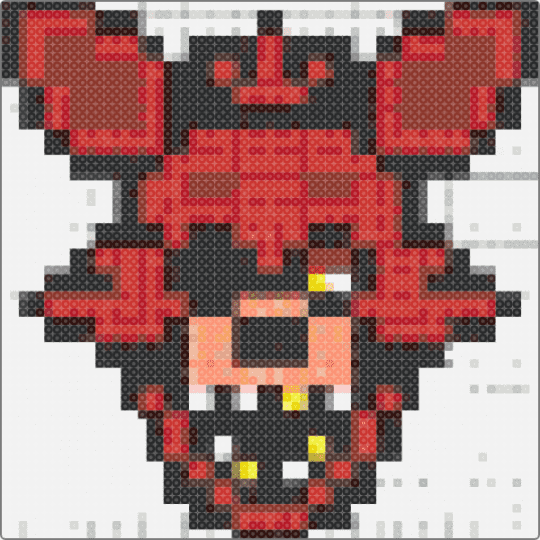 foxy FNAF perler charm! - white,brown,red