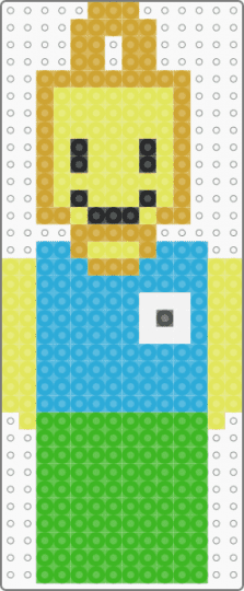 Noob perler charm!! - yellow,green,light blue
