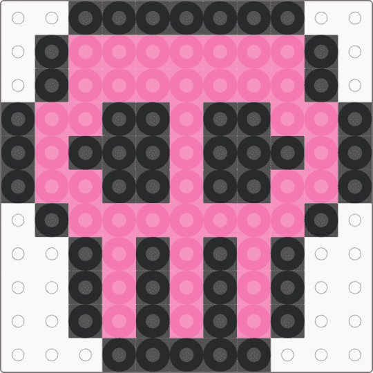 Pink skull charm - pink,black