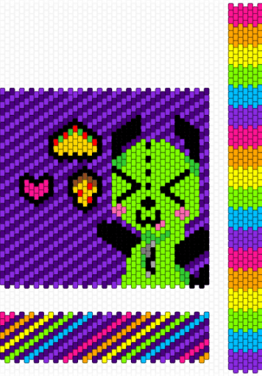 GIR BAG!!! - purple,green,gir,invader zim,kandi bag,panel