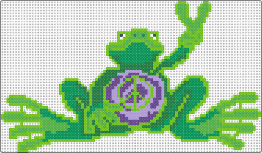 Peace Frog - green,frog,peace,purple,animal