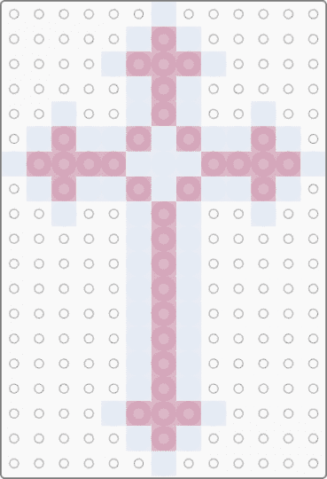 Perler Cross - pink,white
