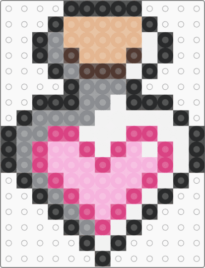 Heart in a Bottle - gray,pink