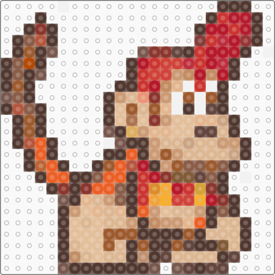 Diddy Kong - brown,red,tan,beige