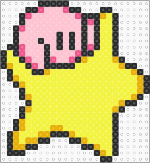 Kirby Holding On To A Star - yellow