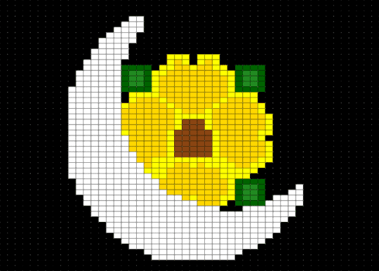 Moon and Flower - black,white,yellow,moon,flower,tapestry