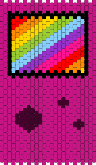 Phone bag - Retro game console classic in rainbow, pink, and black - pink