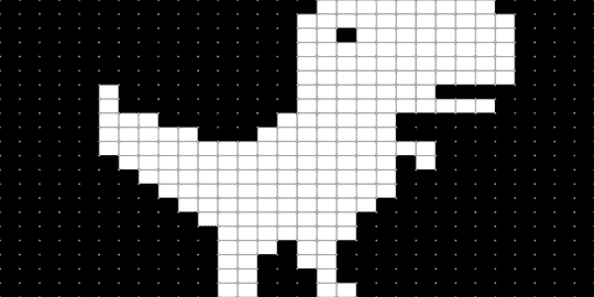 Dino Game - white,black