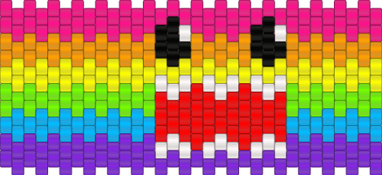 Glossy Rainbow Domo Cuff !! - pink,yellow,purple,orange,cotdglossy,glossy,domo,rainbow,multistitch,scene,emo,cuff