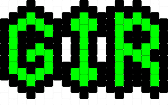GIR Nametag !! - green,black,gir,peyote stitch,invader zim,scene,emo,scenecore,scene kid