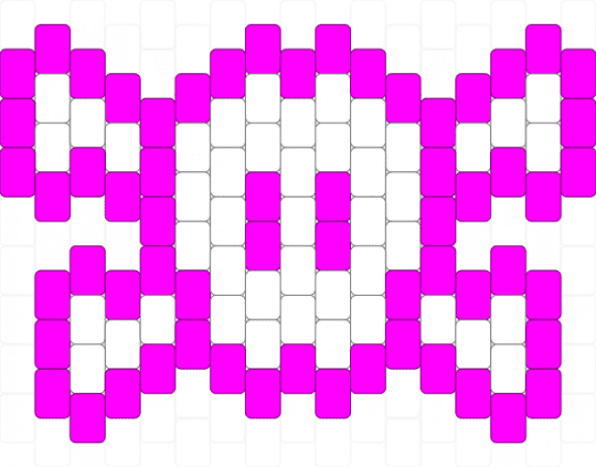 Pink Outlined Skull w/ Crossbones - pink,white,scene,scene kid,scenecore,emo,peyote stitch,skull