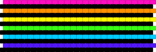 A normal scene peyote stitch cuff !! ^_^ - black, colorful, emo, neon, orange, peyote stitch, pink, rainbow, scene, scene kid, scenecore, yellow