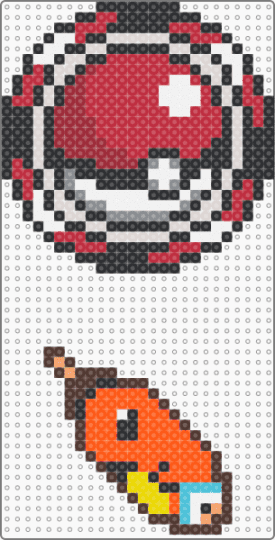 Pokemon Dreamcatcher (WIP) - red,beige,brown,orange,cotddreams,dreamcatcher,perler,pokemon,pokeball,nintendo,video games,dream catcher