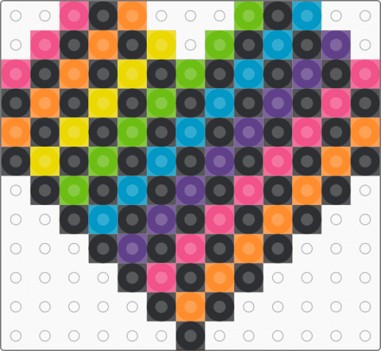 Checkered Rainbow Heart !!! - black,orange,light blue,colorful,cotdhearts,heart,scene,emo,scenecore,scene kid,rainbow,checkered