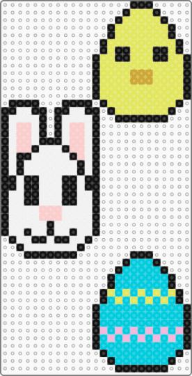 Easter Eggs - yellow,light blue,easter,bunny,chick,eggs,holiday,white,blue