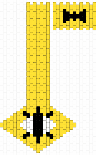Bill Cipher Tie !! - bill cipher, cartoon, cartoons, cipher, gravity falls, peyote stitch, tie, yellow