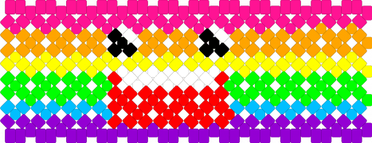 Rainbow Domo X Base - green,orange,colorful,rainbow,domo,scene kid,scene,emo,x base,cuff,monster