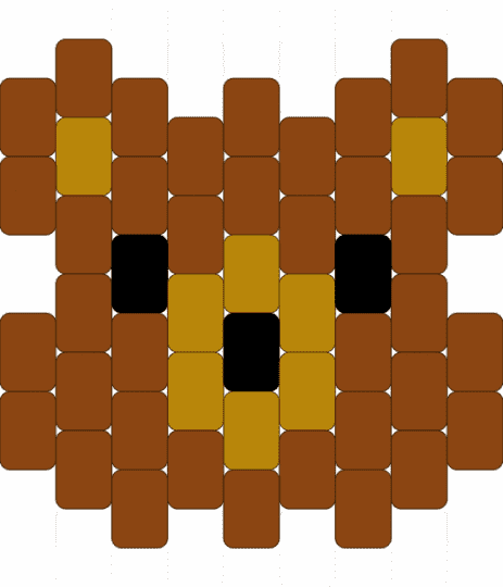 Bear Charm !! :3 - red,cotdzooanimals,peyote stitch,bear,animals,zoo animals,brown,cute,zoo