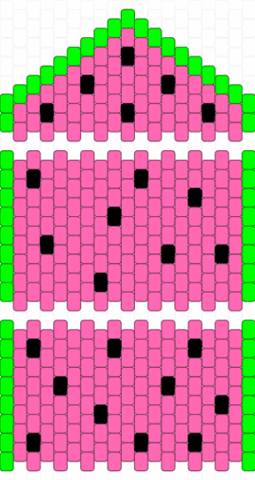 Walletmelon !!! - pink,watermelon,green,wallet,fruit,peyote,panel,red