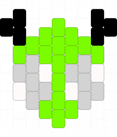 Irken Charm Base !! - Female - free to remix, free to use, green, invader zim, irken, oc, peyote stitch, remix, white