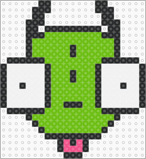 GIR button !! - black, cotdbuttons, emo, gir, green, invader zim, scene, scene kid