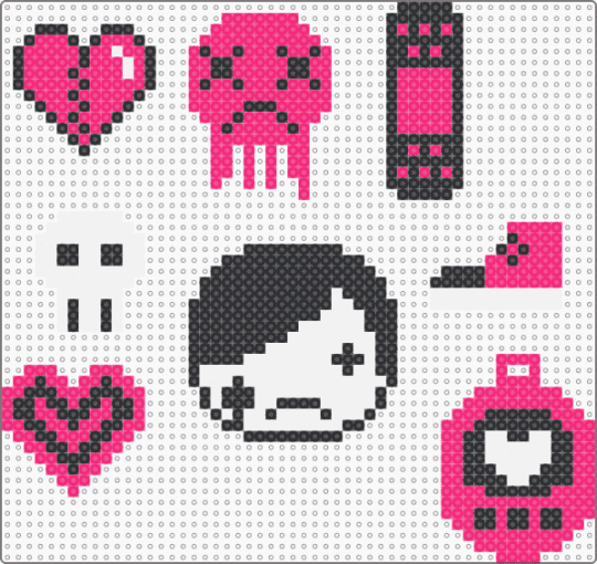 Vector graphics ahh emo charmz !!!111!!! xP - black, cotdvectorgraphics, emo, pink, scene, scene kid, scenecore, vector graphics, white