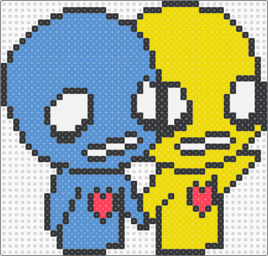 Pon and Zi !! :3 - yellow,light blue,pon and zi,webcomic,scene,scenecore,scene kid,emo,2000s,myspace
