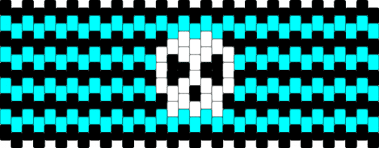 Blue and black striped skull cuff !! ^_^ - alt, creepy, emo, light blue, scene, scene kid, scenecore, spooky