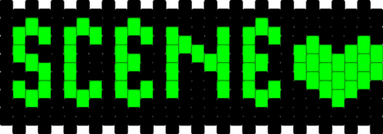 Scene Cuff W/ Heart !1!1!!1!! (Green) - 2000s, black, colorful, emo, green, myspace, neon, scene, scene kid, scenecore