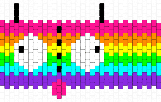 Rainbow GIR cuff !! - light blue,purple,pink,rainbow,colorful,gir,invader zim,scene,emo,multistitch,neon