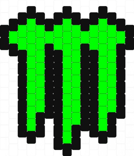 Monster Energy Logo Charm (Bigger) - black,green,cotdsymbols,monster,scene,scenecore,scene kid,emo,peyote stitch