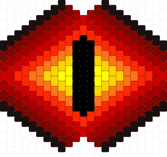 The Eye of Sauron Mask !!!!111!!!! xD - books, cotdmiddle-earth, eye of sauron, gradient, lord of the rings, mask, masks, peyote stitch, red
