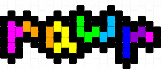 Rainbow Rawr Charm !!!!1111!!!! x3 - black,orange,green,colorful,scene,scenecore,scene kid,emo,rainbow,neon,peyote stitch