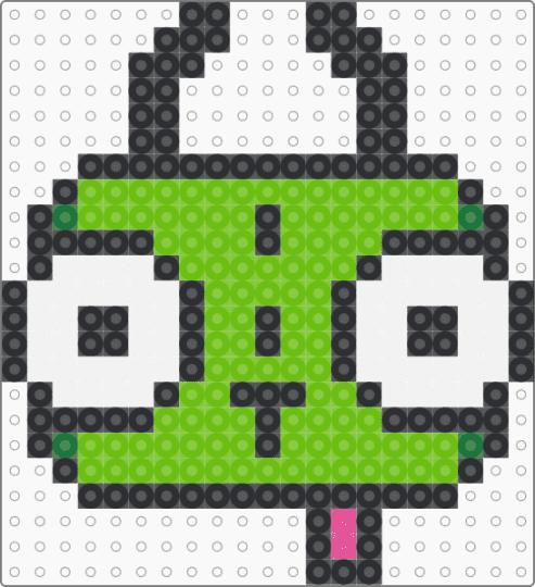 Silly GIR perler !! x3 - 2000s, cartoons, emo, green, invader zim, myspace, scene, scene kid, scenecore
