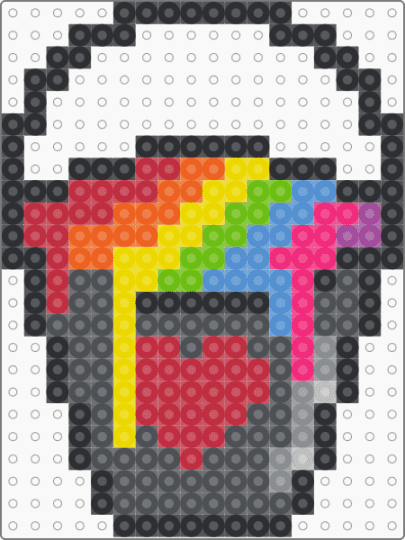 Rainbow Heart Bucket !!!!111!!!! - yellow,gray,red,cotdfill,bucket,love,rainbow,colorful,neon,heart,paint