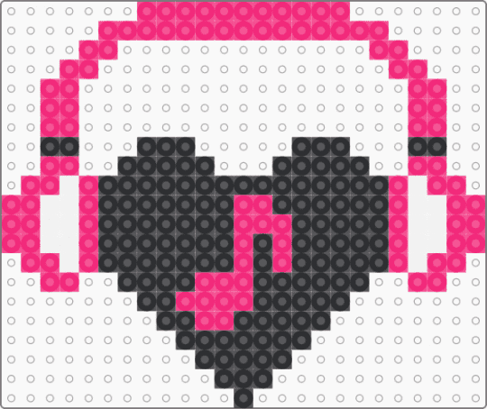 Heart w/ Headphones - cotdheadphones, emo, heart, love, music, pink, scene, scene kid, scenecore