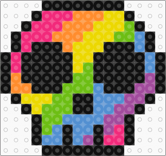 Rainbow Skull Charm !!!1!1!!1 - black,pink,yellow,light blue,rainbow,neon,colorful,spooky,scene,scenecore,scene kid,emo