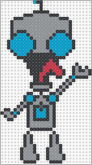 GIR Waving !! xD - gray,gir,robot,invader zim,scene,emo,scenecore,scene kid