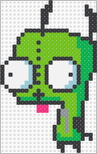GIR !! x3 - green,gir,invader zim,jhonen vasquez,scene,scenecore,scene kid,emo,2000s