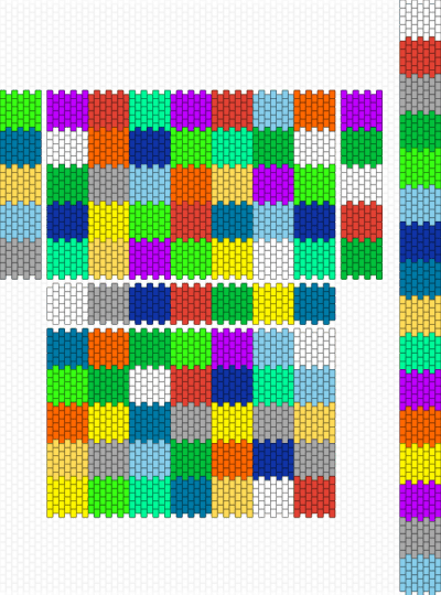 Patchwork Bag !!! xD - bag, bags, colorful, cotdembroidered, embroidery, green, patch, patchwork, peyote stitch, purple, yellow