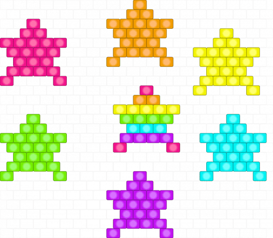 Rainbow Glow Stars - orange,green,purple,colorful,cotdstars,stars,star,rainbow,glow,glow in the dark,charms,peyote