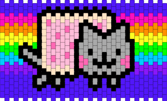 Nyan Cat Cuff !!!!111!!!! xD - beige, colorful, cotdcats, emo, meme, memes, pink, purple, scene, scene kid, scenecore