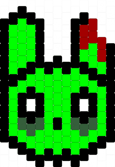 Zombeh Bunny Charm !!! ^^ - bunny, cotdzombies, emo, green, peyote stitch, scene, scene kid, scenecore, spooky