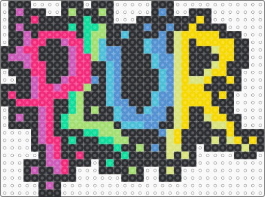 PLUR Graffiti !1!1!!1 xD - black, colorful, cotdgraffiti, emo, light blue, neon, pink, rainbow, scene, scene kid, scenecore, yellow
