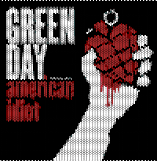 Green Day American Idiot Panel - album, alternative, american idiot, black, emo, gray, green day, music, red, scene, scenemo, white