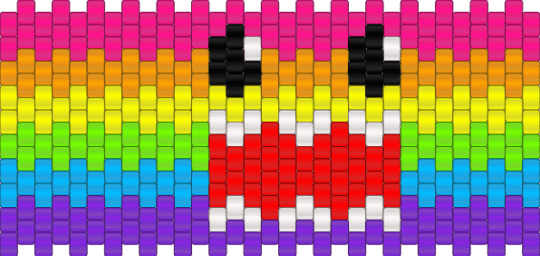 Glossy Rainbow Domo Cuff !! (Even) - pink,yellow,purple,orange,even,rainbow,domo,glossy,multistitch,scene,emo,cuff